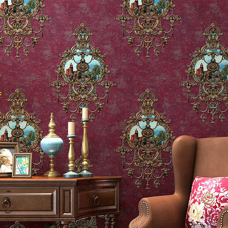 Vivolux | Weichfarbe Damask-Muster Tapete fleckenbeständige Wandverkleidung für Schlafzimmerdekoration