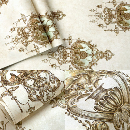 Vivolux | Weichfarbe Damask-Muster Tapete fleckenbeständige Wandverkleidung für Schlafzimmerdekoration