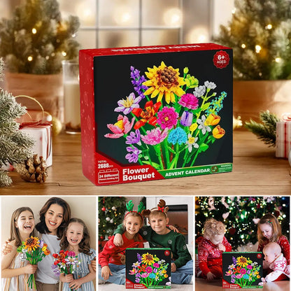 Vivolux | Blumenstrauß Bauklötze Weihnachts Adventskalender Set - Weihnachtsgeschenk