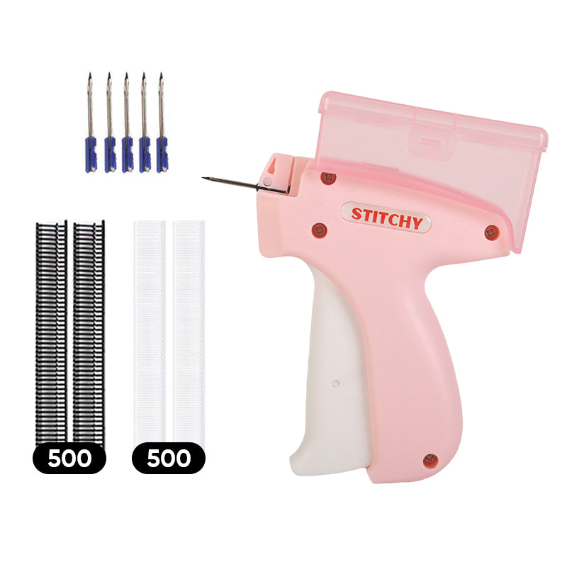 Vivolux | Mini Etikettiergerät mit Aufbewahrungsbox - Kompaktes Design, feines Nadelset, enthält mehr als 2000 Etiketten, geeignet für Kleidung und Textiletiketten