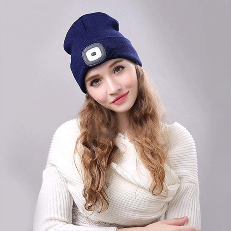 Vivolux | Abziehbar LED Stirnlampe Beanie Mütze