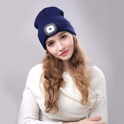Vivolux | Abziehbar LED Stirnlampe Beanie Mütze