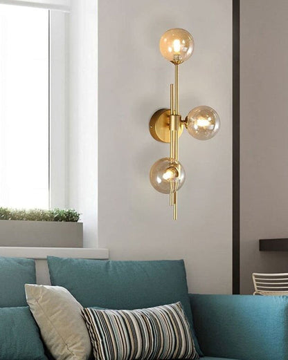 Vivolux | 3 Kopf Glas Ball Wandlampe - Bernstein