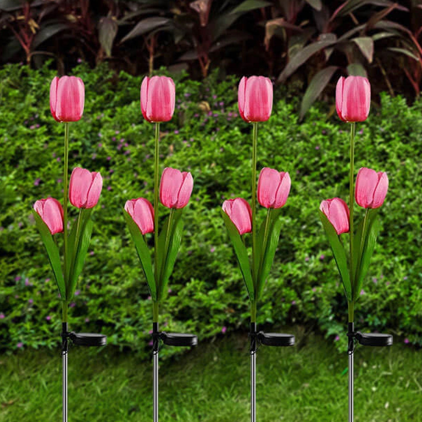 Vivolux | Solar Tulpe Rasenlicht Außen Garten LED Tulpe Blumenlicht Bodenstecker Landschaftslicht