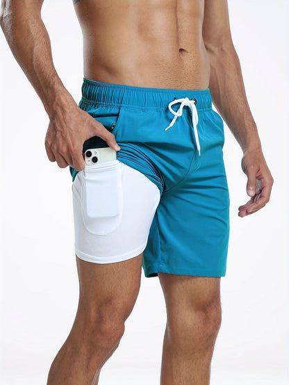 Badehose | Schnell trocknende Stretch-Shorts für Männer mit Handytasche