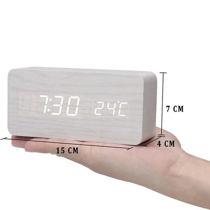 Vivolux | Charms | Digitaler Holzwecker | Inklusive Temperaturanzeige