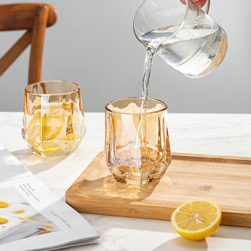 Vivolux | Amber hexagonales Glasbecher