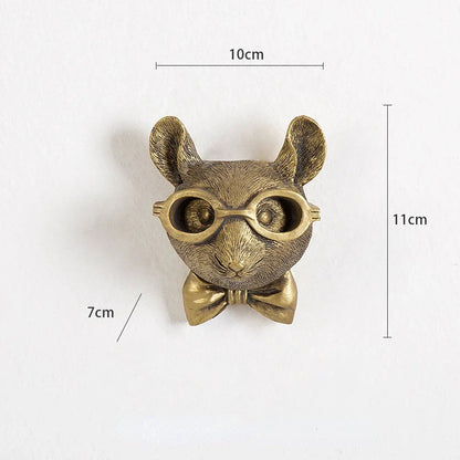 Vivolux | Antik Bronze Harz Tier Anhänger Goldenes Reh Kopf Wand Lagerhaken Hintergrund Wand Zubehör Dekorative Figuren