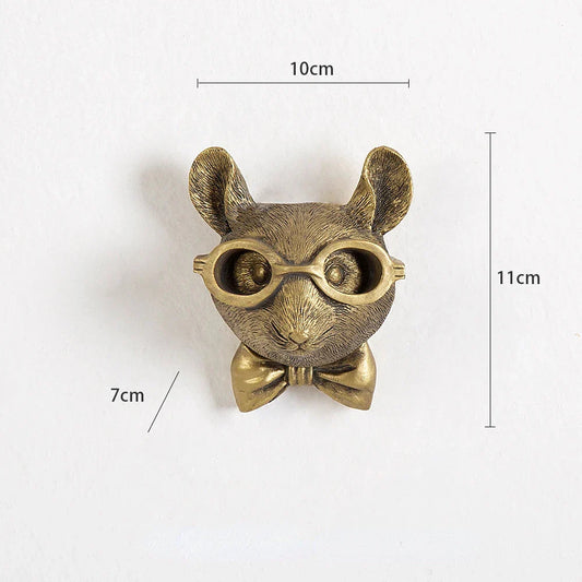 Vivolux | Antik Bronze Harz Tier Anhänger Goldenes Reh Kopf Wand Lagerhaken Hintergrund Wand Zubehör Dekorative Figuren