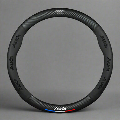 Anti-Rutsch 3D Prägung Kohlefaser Leder Auto Lenkradbezug Universelle Passform