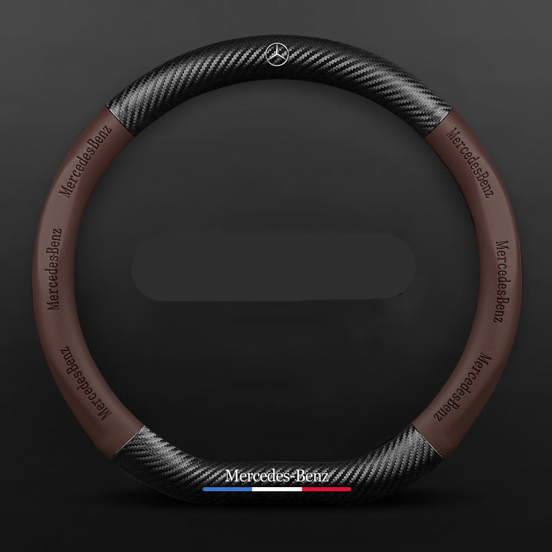 Anti-Rutsch 3D Prägung Kohlefaser Leder Auto Lenkradbezug Universelle Passform