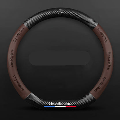 Anti-Rutsch 3D Prägung Kohlefaser Leder Auto Lenkradbezug Universelle Passform