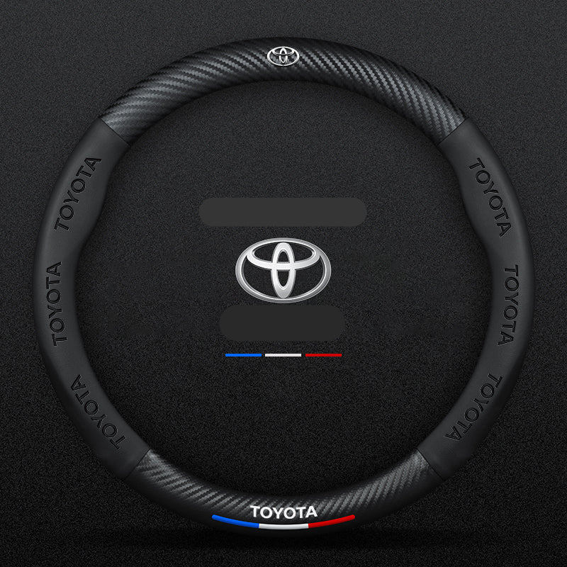 Anti-Rutsch 3D Prägung Kohlefaser Leder Auto Lenkradbezug Universelle Passform