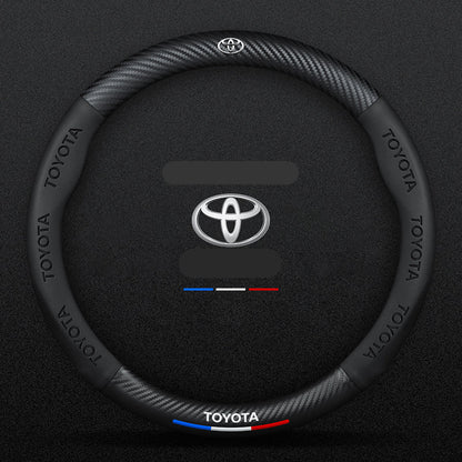 Anti-Rutsch 3D Prägung Kohlefaser Leder Auto Lenkradbezug Universelle Passform