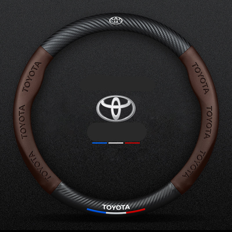 Anti-Rutsch 3D Prägung Kohlefaser Leder Auto Lenkradbezug Universelle Passform