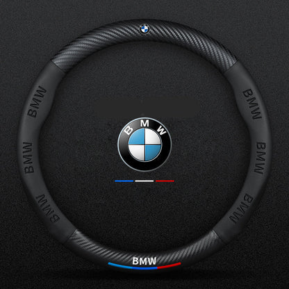 Anti-Rutsch 3D Prägung Kohlefaser Leder Auto Lenkradbezug Universelle Passform