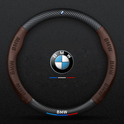 Anti-Rutsch 3D Prägung Kohlefaser Leder Auto Lenkradbezug Universelle Passform