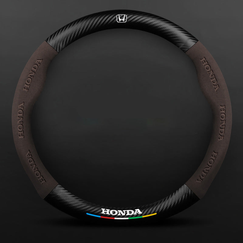 Anti-Rutsch 3D Prägung Kohlefaser Leder Auto Lenkradbezug Universelle Passform