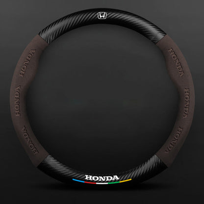 Anti-Rutsch 3D Prägung Kohlefaser Leder Auto Lenkradbezug Universelle Passform