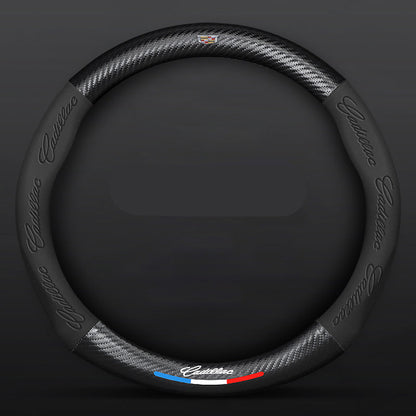 Anti-Rutsch 3D Prägung Kohlefaser Leder Auto Lenkradbezug Universelle Passform