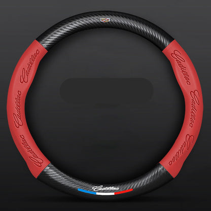 Anti-Rutsch 3D Prägung Kohlefaser Leder Auto Lenkradbezug Universelle Passform