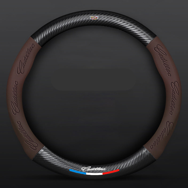 Anti-Rutsch 3D Prägung Kohlefaser Leder Auto Lenkradbezug Universelle Passform