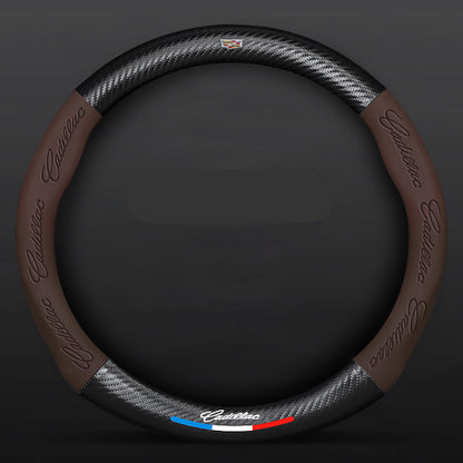 Anti-Rutsch 3D Prägung Kohlefaser Leder Auto Lenkradbezug Universelle Passform