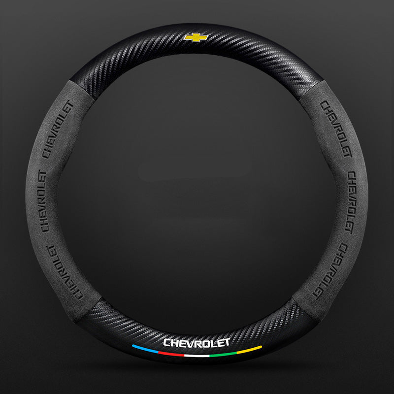Anti-Rutsch 3D Prägung Kohlefaser Leder Auto Lenkradbezug Universelle Passform