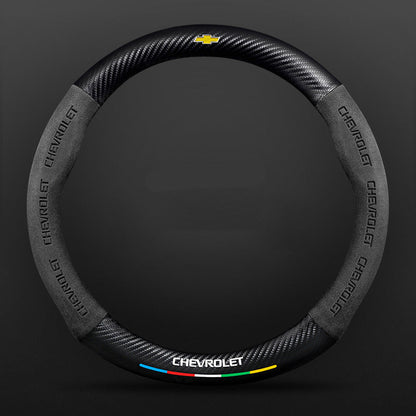 Anti-Rutsch 3D Prägung Kohlefaser Leder Auto Lenkradbezug Universelle Passform