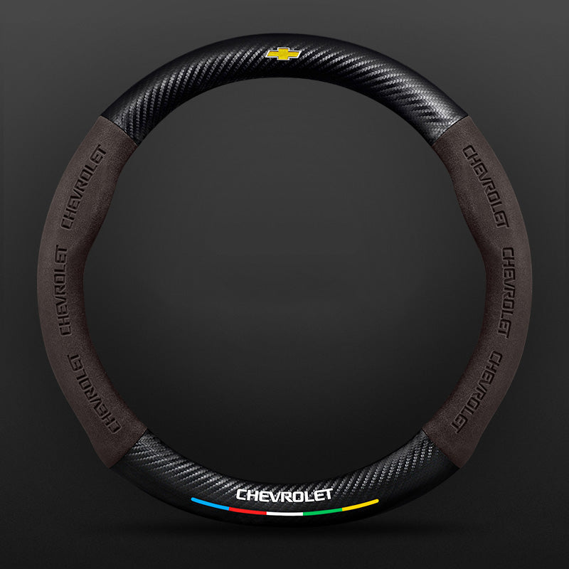 Anti-Rutsch 3D Prägung Kohlefaser Leder Auto Lenkradbezug Universelle Passform