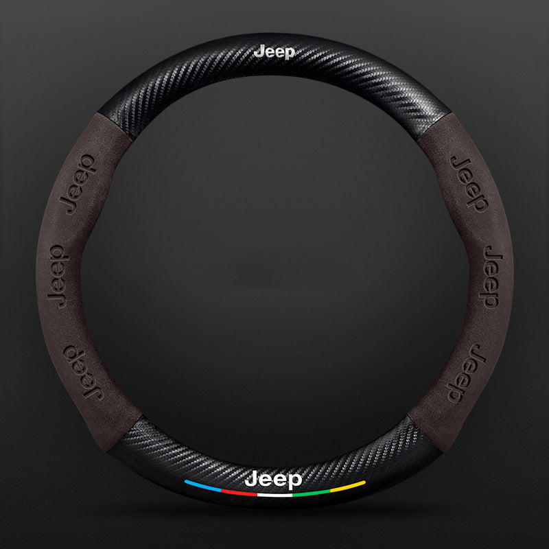 Anti-Rutsch 3D Prägung Kohlefaser Leder Auto Lenkradbezug Universelle Passform