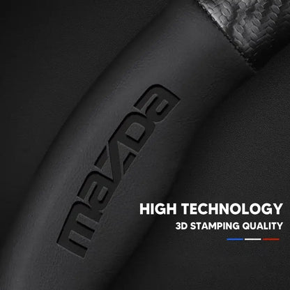 Anti-Rutsch 3D Prägung Kohlefaser Leder Auto Lenkradbezug Universelle Passform