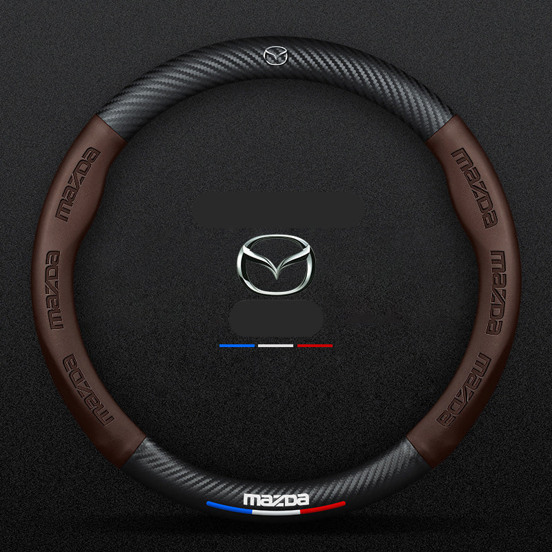 Anti-Rutsch 3D Prägung Kohlefaser Leder Auto Lenkradbezug Universelle Passform