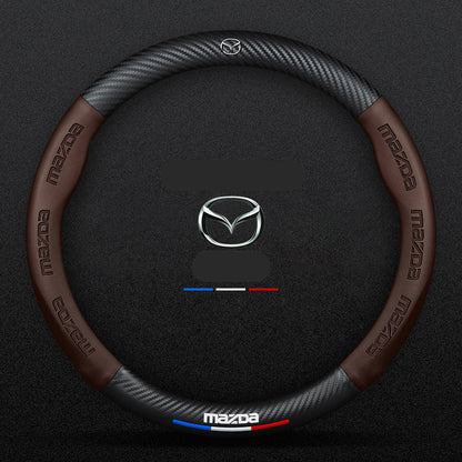 Anti-Rutsch 3D Prägung Kohlefaser Leder Auto Lenkradbezug Universelle Passform