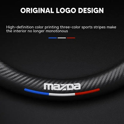 Anti-Rutsch 3D Prägung Kohlefaser Leder Auto Lenkradbezug Universelle Passform