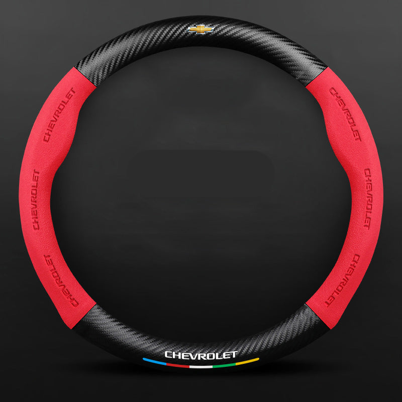 Anti-Rutsch 3D Prägung Kohlefaser Leder Auto Lenkradbezug Universelle Passform