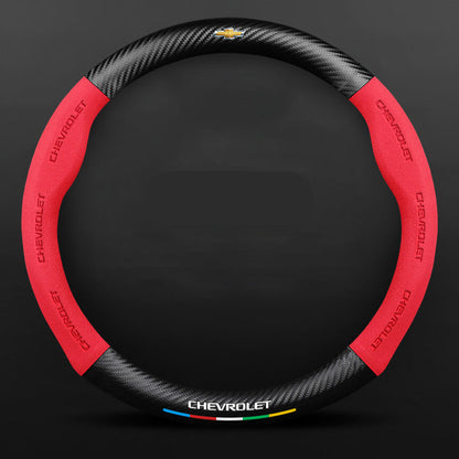 Anti-Rutsch 3D Prägung Kohlefaser Leder Auto Lenkradbezug Universelle Passform