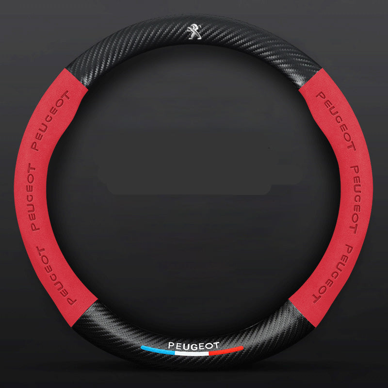 Anti-Rutsch 3D Prägung Kohlefaser Leder Auto Lenkradbezug Universelle Passform