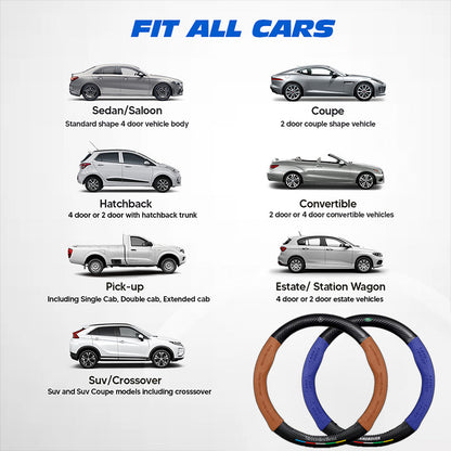 Anti-Rutsch 3D Prägung Kohlefaser Leder Auto Lenkradbezug Universelle Passform