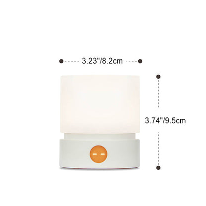 Vivolux | Zeitgenössische nordische Timer wiederaufladbare ABS HIPS Silikonzylinder LED Tischlampe Nachtlicht für Nachttisch