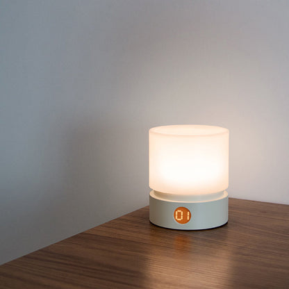 Vivolux | Zeitgenössische nordische Timer wiederaufladbare ABS HIPS Silikonzylinder LED Tischlampe Nachtlicht für Nachttisch