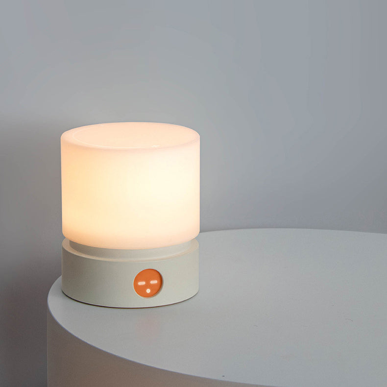 Vivolux | Zeitgenössische nordische Timer wiederaufladbare ABS HIPS Silikonzylinder LED Tischlampe Nachtlicht für Nachttisch