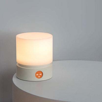 Vivolux | Zeitgenössische nordische Timer wiederaufladbare ABS HIPS Silikonzylinder LED Tischlampe Nachtlicht für Nachttisch