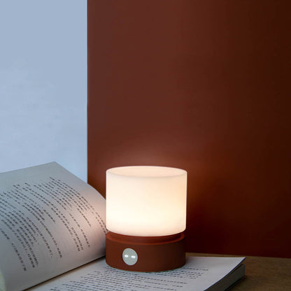 Vivolux | Zeitgenössische nordische Timer wiederaufladbare ABS HIPS Silikonzylinder LED Tischlampe Nachtlicht für Nachttisch