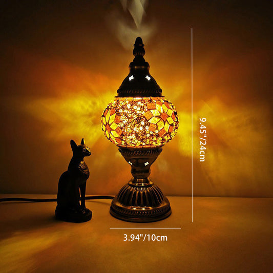 Vivolux | Traditionelle Tiffany Oval Glass Iron 1-Licht Tischlampe für das Wohnzimmer