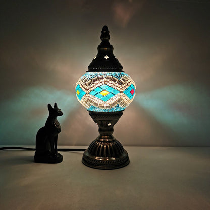 Vivolux | Traditionelle Tiffany Oval Glass Iron 1-Licht Tischlampe für das Wohnzimmer