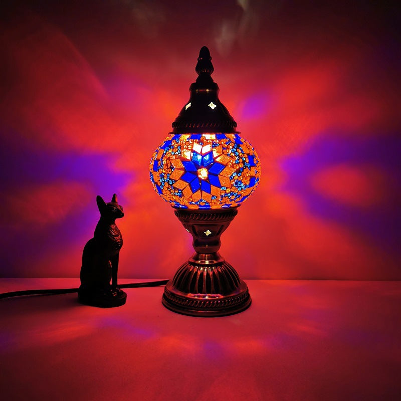 Vivolux | Traditionelle Tiffany Oval Glass Iron 1-Licht Tischlampe für das Wohnzimmer