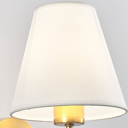 Vivolux | Zeitgenössische nordische runde gebogene Stangen-Eisen-Stoffschirm 1-Licht Wandleuchte Lampe für Wohnzimmer