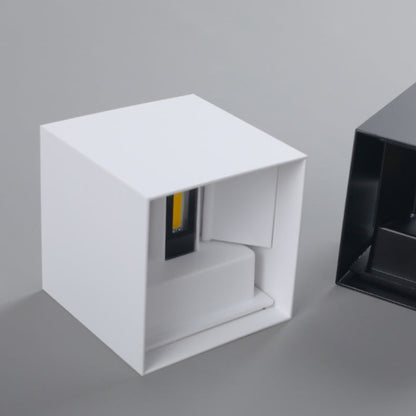 Vivolux | Moderne Minimalistische Wasserdichte Würfel Oben Unten Aluminium Glas Induktions-LED-Wandleuchte Lampen Für Schlafzimmer