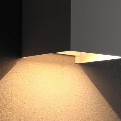 Vivolux | Moderne Minimalistische Wasserdichte Würfel Oben Unten Aluminium Glas Induktions-LED-Wandleuchte Lampen Für Schlafzimmer